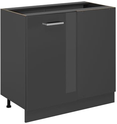 Vicco Eckunterschrank R-Line, Anthrazit Hochglanz, 86 cm ohne Arbeitsplatte