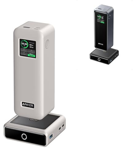 Schutzhülle für Anker Prime 27.650 mAh Powerbank (250 W) und 100 W Ladestation, NOUKAJU Silikon-Schutzhülle, sturzsicher, kratzfest, Schutzhülle für NOUKAJU Prime Powerbank 27.650 mAh (grau)