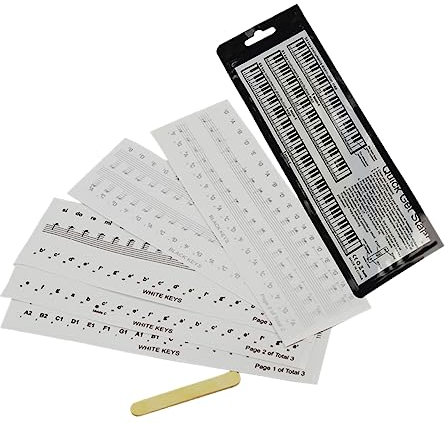 IMIKEYA 6pcs Piano Key Stickers Removable Keyboard Piano Decals Electronic Keyboards Overlay