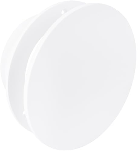 Vent Systems Ø125 mm Rund Lüftungsgitter Diffusor – Verstellbarer Luftauslass für Abluft und Zuluft, Tellerventil – Weiß Luftgitter für Bad, Küche, Decke, Wanddurchführung Klimaanlage