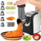 QC-101 - Affettatrice elettrica automatica per verdure con 5 lame coniche da 150 W, con controllo a un pulsante (nero)