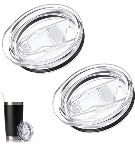 2 Pcs 20 Oz Tumbler Replacement Lid, Classic Clear Cup Covers for Yeti Rambler Lid,Water Bottle Lids Replacement for Tumbler Travel Cup(20 Oz)
