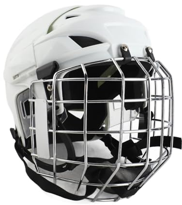 SPYMINNPOO Ensemble de Casque de Hockey sur Glace pour Jeunes avec Doublure EVA, Protection Sportive pour Enfants (M)