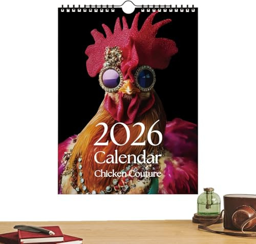 Wandkalender 2026 Hühner – Rustikales Hühner-Thema 12 | Monatsplaner Bauernhofstil | Für die Planung von Arbeit, Haus, Wohnung, Klassenzimmer und Büro