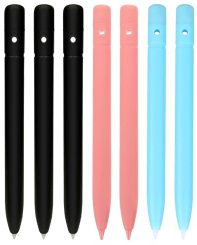 MALUGOGO Lot de 7 stylets universels pour tablette LCD 8,5/10/12 avec stylet noir, bleu et rose pour écrans tactiles et tableaux de gribouillage
