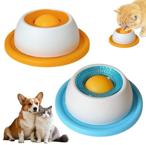 Lick Bowl pour Chiens, 2pcs Jouet de Léchage pour Chien, Bol de Léchage pour Chien, Gamelle à Lécher pour Chien, Bol à Lécher Antidérapant, Bol à Nourriture Lente pour Chiens Jouet pour Chiens, Chats