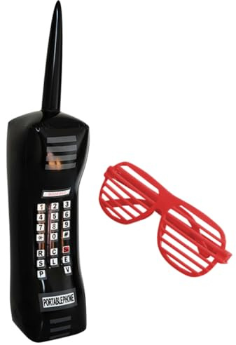 DECHOUS Teléfono Móvil Inflable Retro de PVC Realista Color Aleatorio Juego de 1 Set para Divertida Accesorio para Fiesta Vintage 80s y 90s