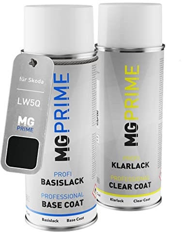 MG PRIME Autolack Set Spraydose für Skoda LW5Q / 0F Lava Blau Metallic +1K | Set aus Basislack + Klarlack, Sprühdosen 400ml