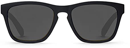 TAKE A SHOT Holz-Sonnenbrille Herren Polarisiert Klein Schwarz Eckig UV-400 Sportliche Herren Sonnenbrille Holz Graue Gläser Rechteckig SHADOW 2.0