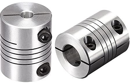 sourcing map 2Stk Motorwelle 5mm auf 8mm Spiralförmiger Strahl Koppler Kupplung 25mm Durchmesser 30mm Länge