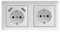 GIRA System 55 Doppelsteckdose, Set: 2-fach Rahmen (021203), Steckdose (018803) + USB Steckdose