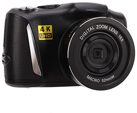 Cámara Digital 4K HD, Cámara Digital Ultra HD 4K de 48 MP con Pantalla IPS de 3,2 Pulgadas, Zoom Digital 16X, Cámara de Punto Y Disparo Digital, Cámara de Vlogging para Principiantes, Estudiantes, Ado
