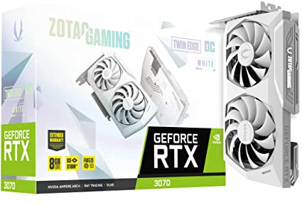 ZOTAC Gaming GeForce RTX 3070 Twin Edge OC White Edition 8GB GDDR6, 256 bit, 1755/14000, HDCP, Three DP, HDMI, Carton Pack (5)