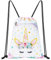 WAWSAM Sac à dos avec cordon de serrage pour enfants – 34 x 45 cm – Sac de sport en polyéthylène imperméable pour la plage, la piscine, l'école avec poche zippée, Licorne A, M