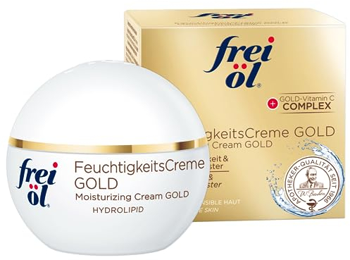 frei öl HYDROLIPID FeuchtigkeitsCreme GOLD - Intensive Feuchtigkeitspflege mit Gold Vitamin C für trockene Haut, mit Aloe Vera, Jojobaöl und Urea, vegan & dermatologisch getestet, 50 ml