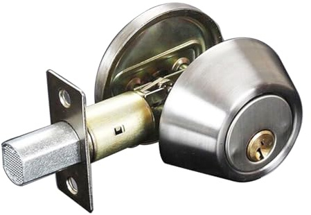 Verrou de Porte Interieure Serrure Ronde Monocylindre en Acier Inoxydable avec Clés pour Portes de 35 mm à 50 mm d'Épaisseur