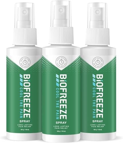 Biofreeze 3 Pack Relief Spray 118ml Bundle - Cooling Topical Analgesic for On-The-Go Use, Long-Lasting Soothing Cold Therapy, Fast-Acting Targeted Muscle, Joint & Back Discomfort