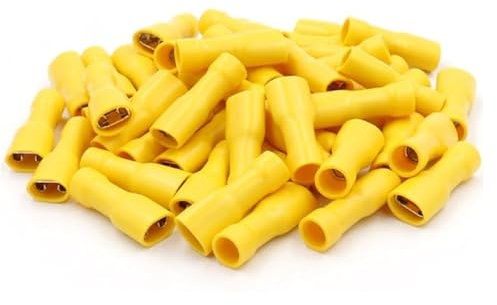 UNIVERSO CONFEZIONE 50 PEZZI FDFD5.5-250 TERMINALE ISOLATO CAPICORDA FEMMINA PER CAVI DA 4mm² A 6mm - GIALLO