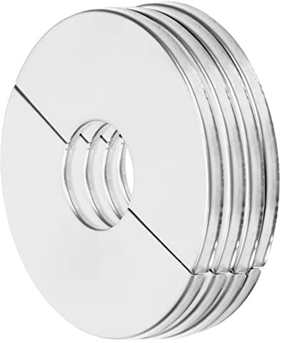 Hoement 4pcs Stainless Steel Wall Split Flange Covers Round Shower Flange Escutcheon Plates for Plumbing Pipe Protection and Corrosion Resistance Suitable for Under