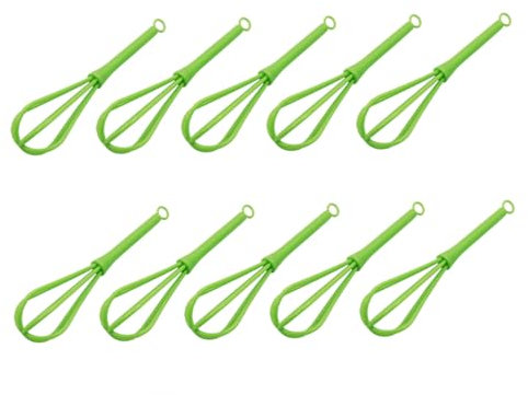 Ciieeo Lot de 10 Batteurs de Cuisine Sphériques Manuels en Plastique Mélangeur Outil de Cuisson Domestique Facile à Utiliser Et à Nettoyer