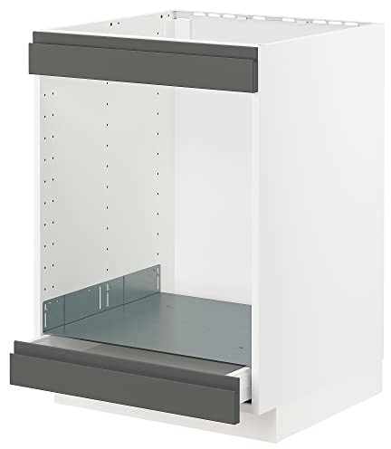 ProTuning METOD/MAXIMERA Base Cabina para placa + horno con cajón, blanco/Voxtorp gris oscuro, 60x60 cm