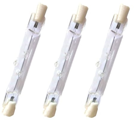 R7s Ampoules halogènes T3 78mm 220v 100W Blanche chaude 2700k ampoules doubles à double extrémité dimmable pour le travail Éclairage de plafond Lampes de paysage Lampadaires 100W, 78mm-3PCS