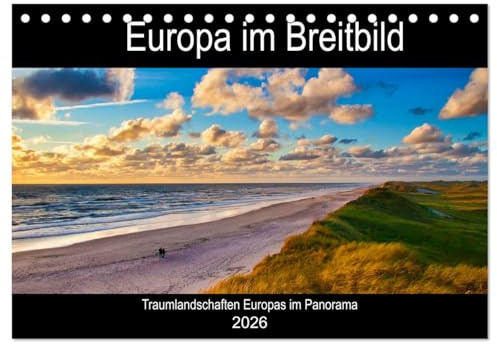 Europa im Breitbild (Tischkalender 2026 DIN A5 quer), CALVENDO Monatskalender: Europas Landschaften im Panorama (CALVENDO Natur)