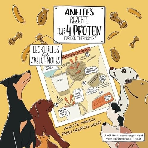 Anette´s Rezepte für 4 Pfoten für den Thermomix: Alle Rezepte visuell als Sketchnotes aufgearbeitet.