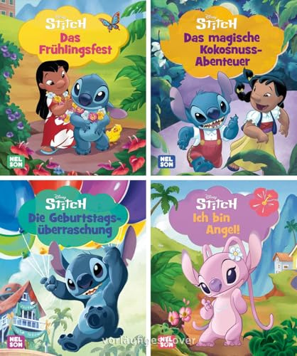 Nelson Mini-Bücher: 4er Disney Lilo & Stitch 5-8: 4 Mini-Bücher im Set | Vorlesespaß für unterwegs ab 3 Jahren