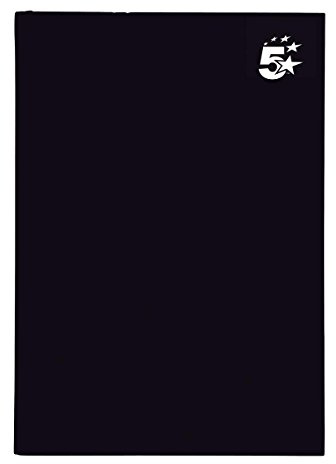New. 5 Star Notebook Casebound Hard Cover Ruled 80gsm A5 Black [Pack 5]