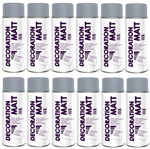 Fahrzeugteile Hoffmann 12er Sparpack DC Lackspray matt 400ml nach RAL freie Farbauswahl (12 Dosen in silbergrau MATT RAL 7001)