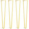 The Hairpin Leg Co. 4X Haarnadel-Tischbeine: Doppel-Schweiß Stahl, Schrauben, Anleitung, Schutzfüße. Klassischer 10mm 2 Stangen Stil. 71cm Gelb