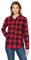 Amazon Essentials Chemise en Flanelle à Carreaux Légère, Manches Longues, Coupe Classique Femme, Rouge Carreaux Western, L