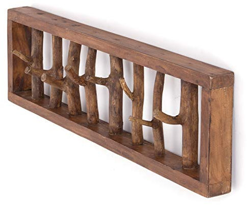 DESIGN DELIGHTS WANDGARDEROBE TREIBHOLZ UNIKAT | 82x22x12 cm, Recyclingholz, Shabby Chic | Kleiderhaken