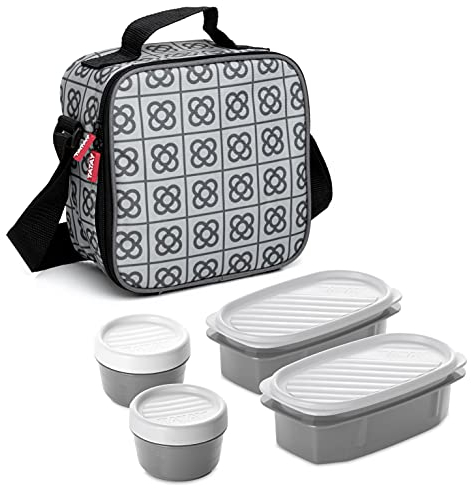 TATAY Urban Food Casual - Bolsa térmica porta alimentos con 4 tapers herméticos incluidos, 3 litros de capacidad, Barcelona, 22.5 x 10 x 22 cm