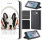 KUMO Hülle für Apple iPhone 6 / 6s Handyhülle Design 1596 Französische Bulldogge Kopfhörer Hund aus Kunstleder Schutzhülle Smart Cover Klapphülle Handy Case Hülle für Apple iPhone 6 / 6s