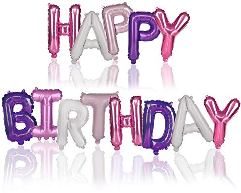 XL Ballons Happy Birthday, Folien-Ballons für Geburtstagsdeko | Bunte Geburtstags-Girlande aus Luft-Ballons