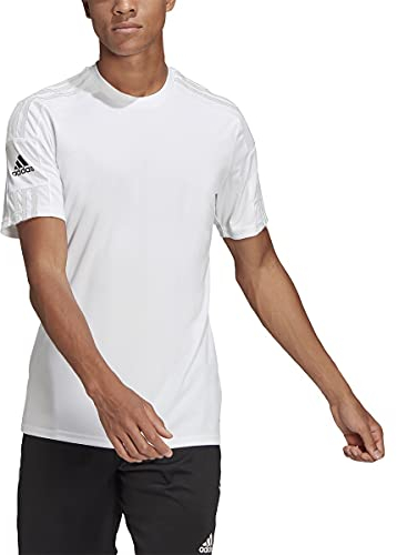adidas Squadra 21 Kurzarmtrikot für Herren, Weiß-Schwarz, L
