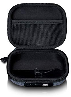 Lenco PBC-20 - Kopfhöreretui mit integrierter Powerbank - Kopfhörer Tragetasche - 2200mAH Powerbank - mit Micro USB-Kabel - USB- EIN und Ausgang - grau