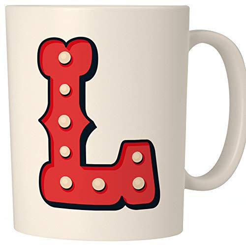 Teetaly Tazza Con Iniziali Lettera L - Lettere Disponibili dalla A alla Z