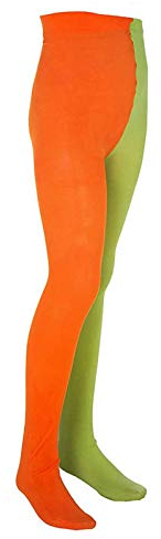 Maskworld Pippi Langstrumpf Strumpfhose für Kinder - grün/orange (122/140) - Kostüm-Zubehör für Karneval, Halloween & Motto-Party