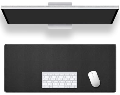 ALOANES Großes Gaming-Mauspad mit Rutschfester Gummiunterseite, genähter Rand, Schreibtischunterlage für Laptop, Computer und PC, Handgelenk-Pad für Gamer, Büro und Zuhause, klassisches Schwarz, XL
