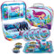 15 Piece Mermaid Tea Party Set for Little Girls, Pretend Tin Teapot Set, Princess Tea Time Play Kitchen Toy with Cups, Plates and Carrying Case for Birthday Gifts Kids Toddlers