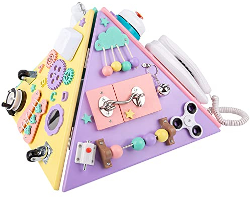 InLoveArts Busy Board Montessori, Motorikboard Activity Board for Toddlers 2-4, Aktivitätsbrett Kleinkind Vorschule Lernaktivitäten für Feinmotorik Reisespielzeug