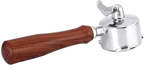 perfk 51mm Bodenloser Siebträger mit Pucksieb – Edelstahl-Filter für EC680/685 Barista-Maschinen, Präzisions-Kaffeebrüher mit Holzgriff, Rot