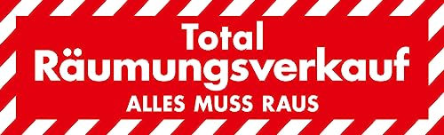 Deco Woerner Fenster-Kleber Rabatt-Hinweis Saleaktion XXL 'Total Räumungsverkauf' 138 x 42 cm