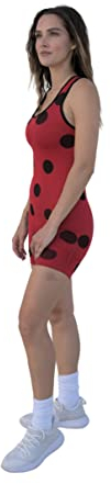 Miraculous Ladybug Damen Sport-BH und Bikershorts 2-teiliges Set, Rot (Strampler), Large