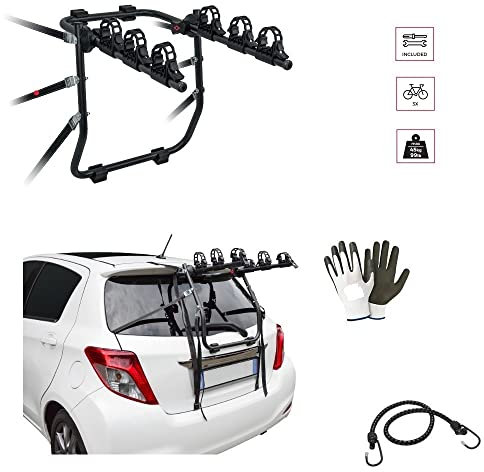 MOTO SPORT MONDO Compatible avec Peugeot 3008 de 09 à 16 porte-vélos arrière pour voiture, adapté pour 3 vélos porte-vélos MISTRAL avec 3 compartiments avec réglage de charge max. 45 kg