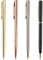 YiliYa 4 Stück Kugelschreiber, Dual Heads Rotation Metall Kugelschreiber, Büro/Hotelbedarf, schwarze Tinte, Privat oder geschenk (schwarz, roségold, gold,silber)