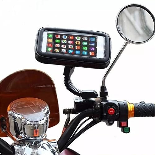 Support Moto Smartphone imperméable 360 degrés Support téléphone portable Moto avec housse pour pluie porte-téléphone portable Moto rétroviseur jusqu'à 5,5